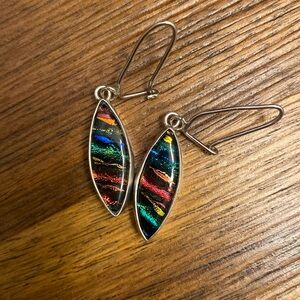 925 Sterling silver multicolor dangle Earrings
